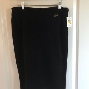 NWT, CALVIN KLEIN BLACK FAUX SUEDE SKIRT